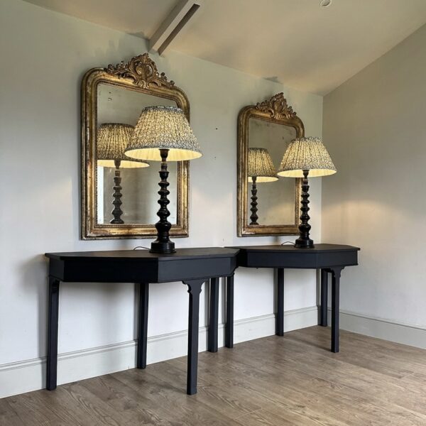 Pair of antique Demi lune tables