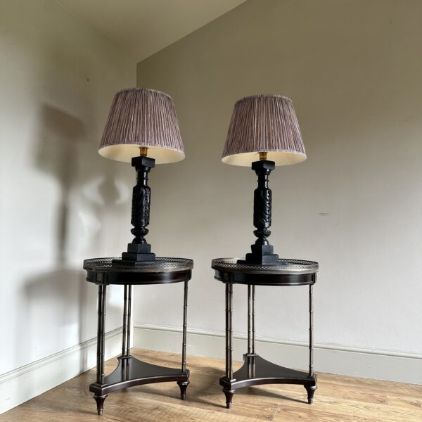 Pair of large antique cordless rechargeable lamps