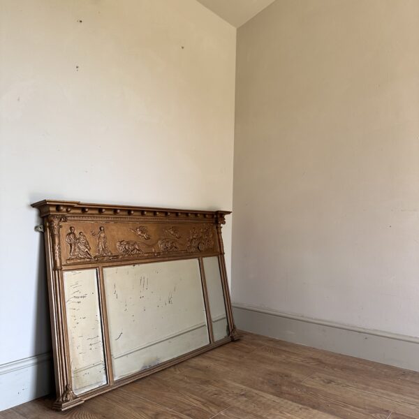 Antique over mantle mirror